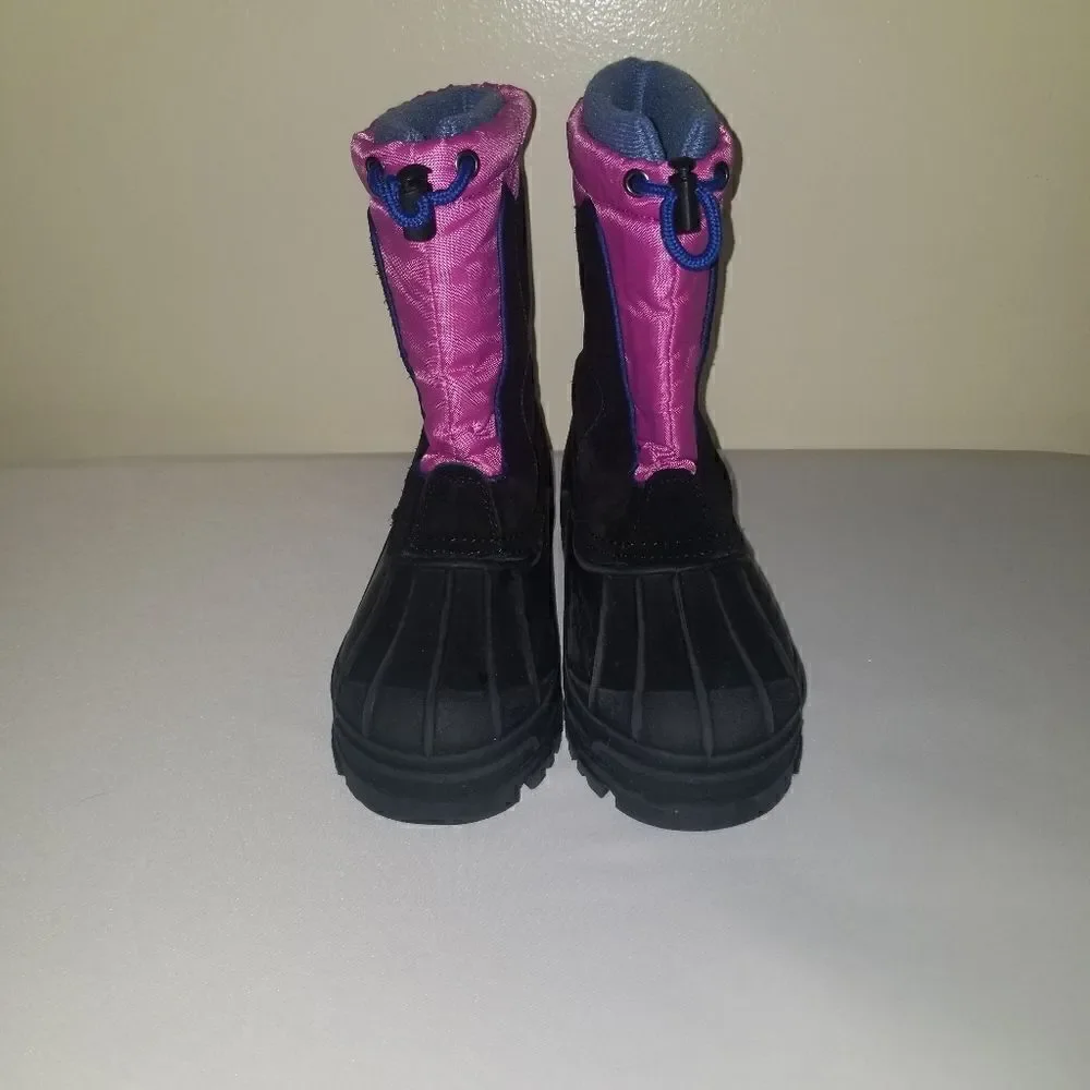 Sporto Kids Black and Pink Rain & Snow Boots